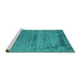 thumbnail image 2 of Ahgly Company Machine Washable Indoor Rectangle Oriental Turquoise Blue Industrial Area Rugs, 4' x 6', 2 of 4