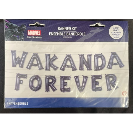 Marvel Black Panther Wakanda Forever Balloon Banner Kit 16' long