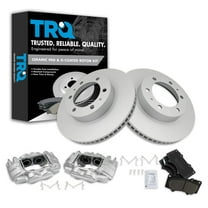 TRQ Front Brake Pad & Rotor Kit Brake Caliper Brake Pads Brake Rotor Ceramic Premium G-Coated Fits Select 2003-2009 Toyota 4Runner 2007-2014 FJ Cruiser 2005-2020 Tacoma