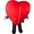 thumbnail image 3 of Inflatable Heart Mascot Costume, Red and Black Valentine Character Outfit with Smiling Face Halloween Party Fancy Dress, 3 of 3