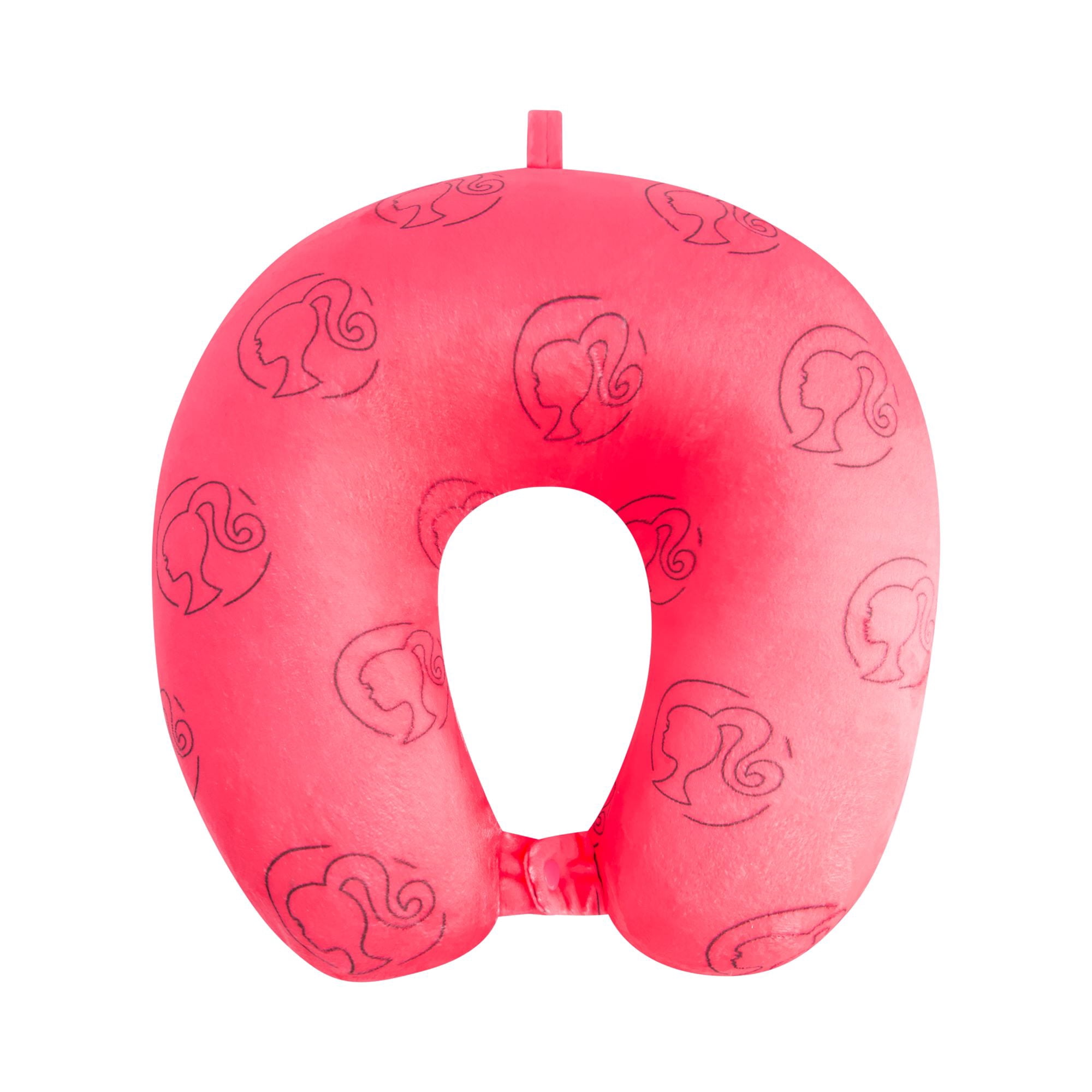 Barbie Neck Pillow, Memory Foam Travel Accessories for Airplane, Car and Office, Comfortable and Breathable, Pink