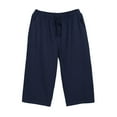 thumbnail image 2 of L-4X Capris Pajama Pants for Men with Pockets Big & Tall Plus Size Wide Leg Trousers Mens Casual Drawstring Elastic Waist Loungewear Pant, 2 of 3