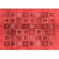 thumbnail image 1 of Ahgly Company Machine Washable Indoor Rectangle Abstract Red Modern Area Rugs, 8' x 10', 1 of 4