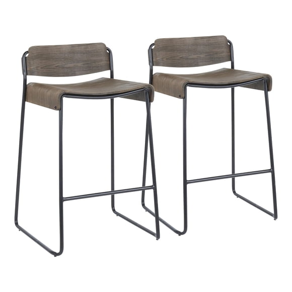 Dali Industrial Low Back Counter Stool by LumiSource