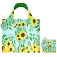 thumbnail image 4 of Wrapables Large Reusable Shopping Tote Bag with Outer Pouch (Set of 3), Flowers & Unicorns, 4 of 10