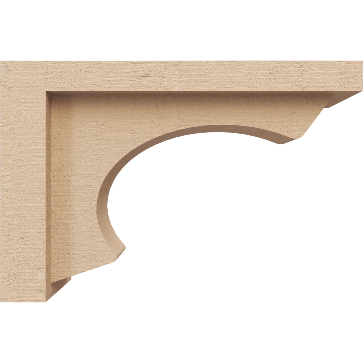 3"W x 9"D x 6"H Classic Emerson Rough Cedar Woodgrain TimberThane Corbel, Primed Tan