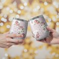 thumbnail image 2 of 12oz Stemless Wine Tumblers Pioneer Flower Floral Print Pattern Vacuum Insulated Stainless Steel Travel Tumbler Cups Mug with Lid and Straw for Champaign,Cocktail,Beer with Cleaning Brush, 2 of 5