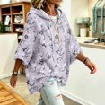 thumbnail image 5 of Hoodies for Women Oversized 3/4 Sleeve Hooded Pullover Sweatshirt Loose Relaxed Fit Casual Fall Outfits, 5 of 6