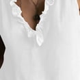 thumbnail image 6 of Babysbule Women's Sleeveless V Neck Ruffle Trim Cotton Tank Top Casual Peplum Blouse for Summer Daily Wear Vacation Dating, 6 of 8