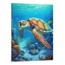 Creowell Sea Turtle Canvas Wall Art Picture 16x20in for Living Room Bedroom Home Office Decor 16x20in