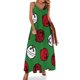thumbnail image 1 of Vestido sin mangas con estampado navideño de cascabeles en rojo, blanco y verde, vestidos de noche para mujer, 1 of 7