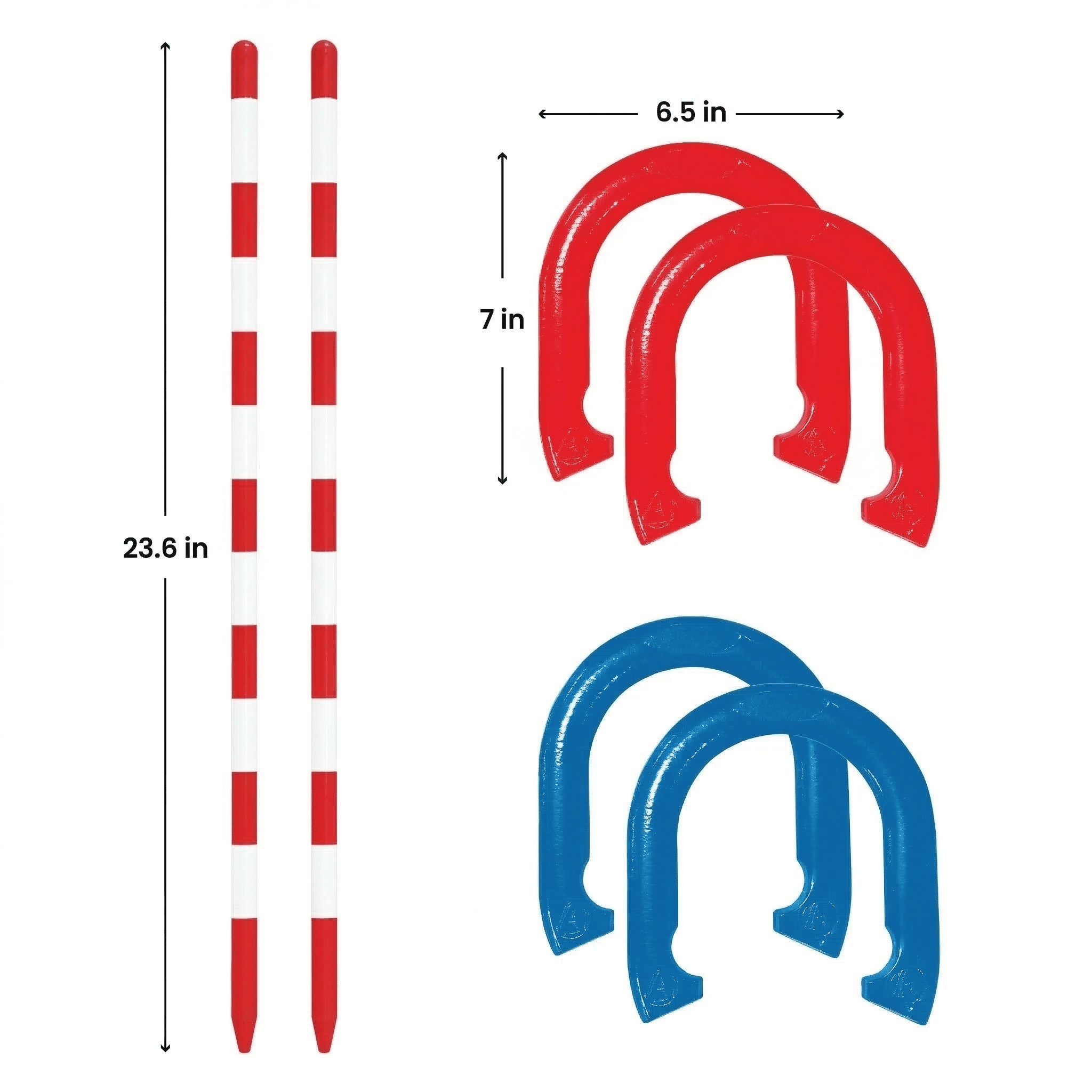 Solid Iron Horseshoes USA Edition, Outdoor Tossing Game, 6 Piece Count, for All Ages, by MinnARK