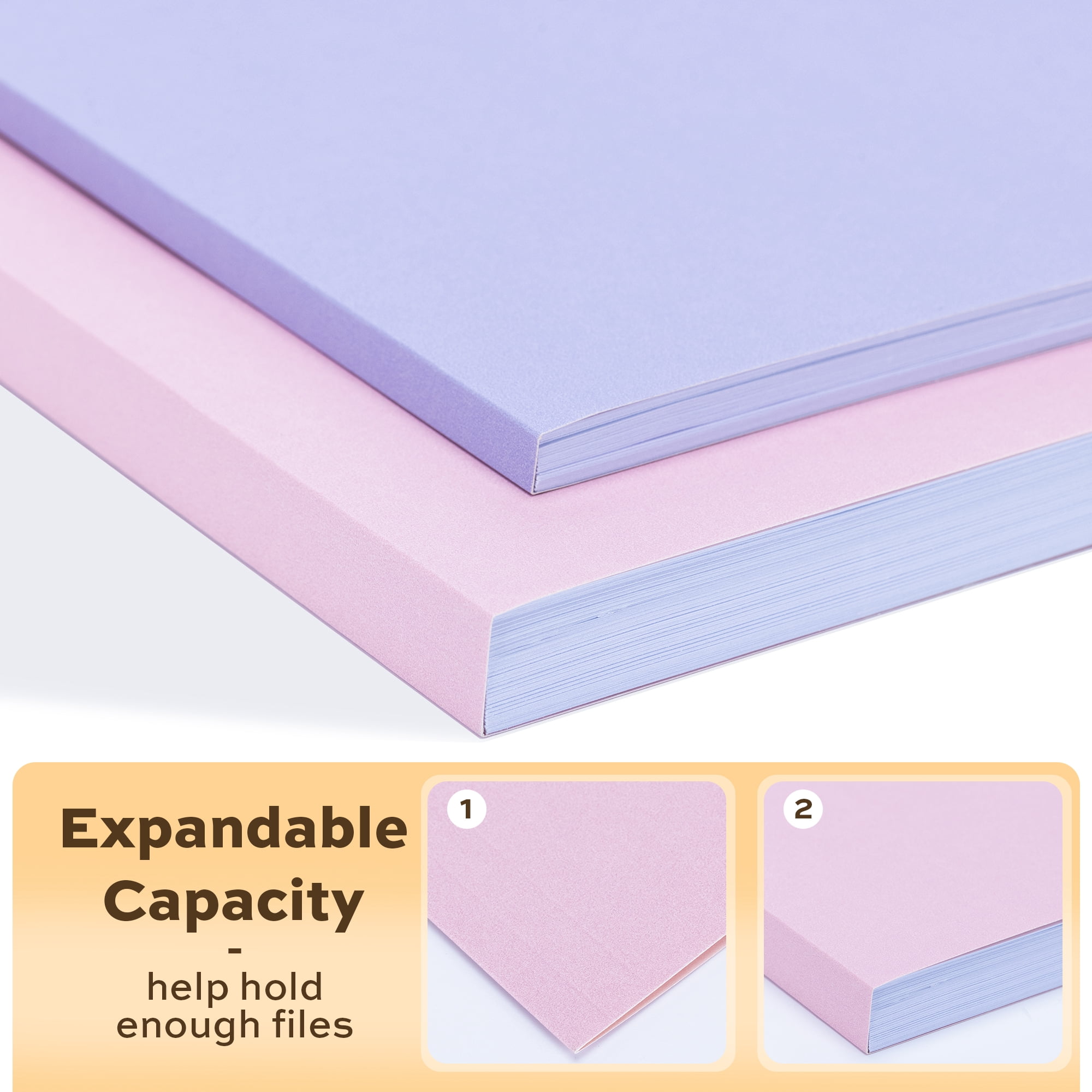 Deli File Folders Letter Size 10 Pastel Colors, 100 Pack Manilla Folders 8.5 x 11 1/3-Cut Tabs, Colored File Folders Office Home School for Documents Files