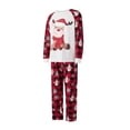 thumbnail image 3 of Elippeo Family Matching Christmas Pajamas Sets Long Sleeve Elk Print Tops + Plaid Pants Long Sleeve Patchwork Jumpsuit, 3 of 10