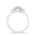 thumbnail image 2 of Angara Natural 0.72 Ct. Aquamarine with Diamond Classic Ring in 14K White Gold for Women (Ring Size: 11.5), 2 of 9