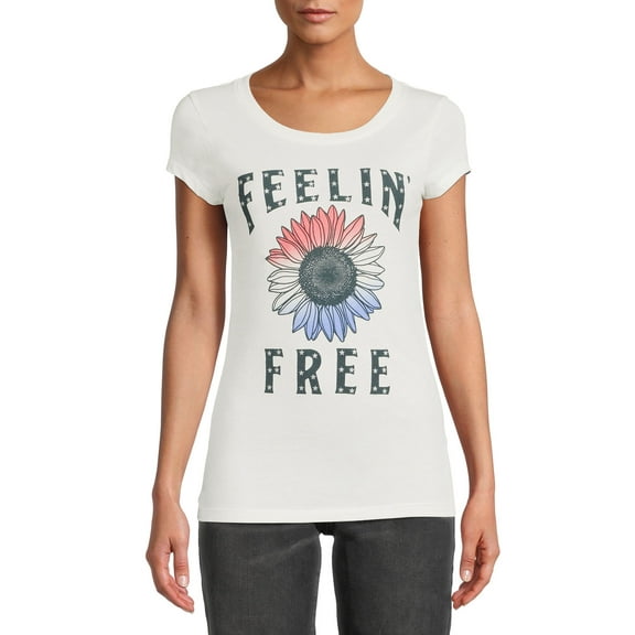 Juniors’ Feeling Free Graphic T-Shirt with Short Sleeves