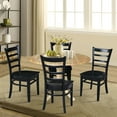 thumbnail image 2 of International Concepts Solid Wood 5-Piece Dining Set with 42 in. Dual Drop Leaf Table and 4 Ladder Back Dining Chairs in Natural/Black, 2 of 6