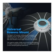 Nanlite FS-300 Daylight AC LED Monolight Bundle with Rapid 120 Parabolic Softbox with Grid and Bowens Mount (2-Items)