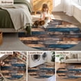 thumbnail image 6 of Vintage Wooden Large Area Rugs for Bedroom Living Room, Soft Non Slip Carpet Bedside Rug, Farmhouse Retro Shabby Wood Round Floor Cover Kitchen Accent Rug 4' for Dining Room/Office, 6 of 9