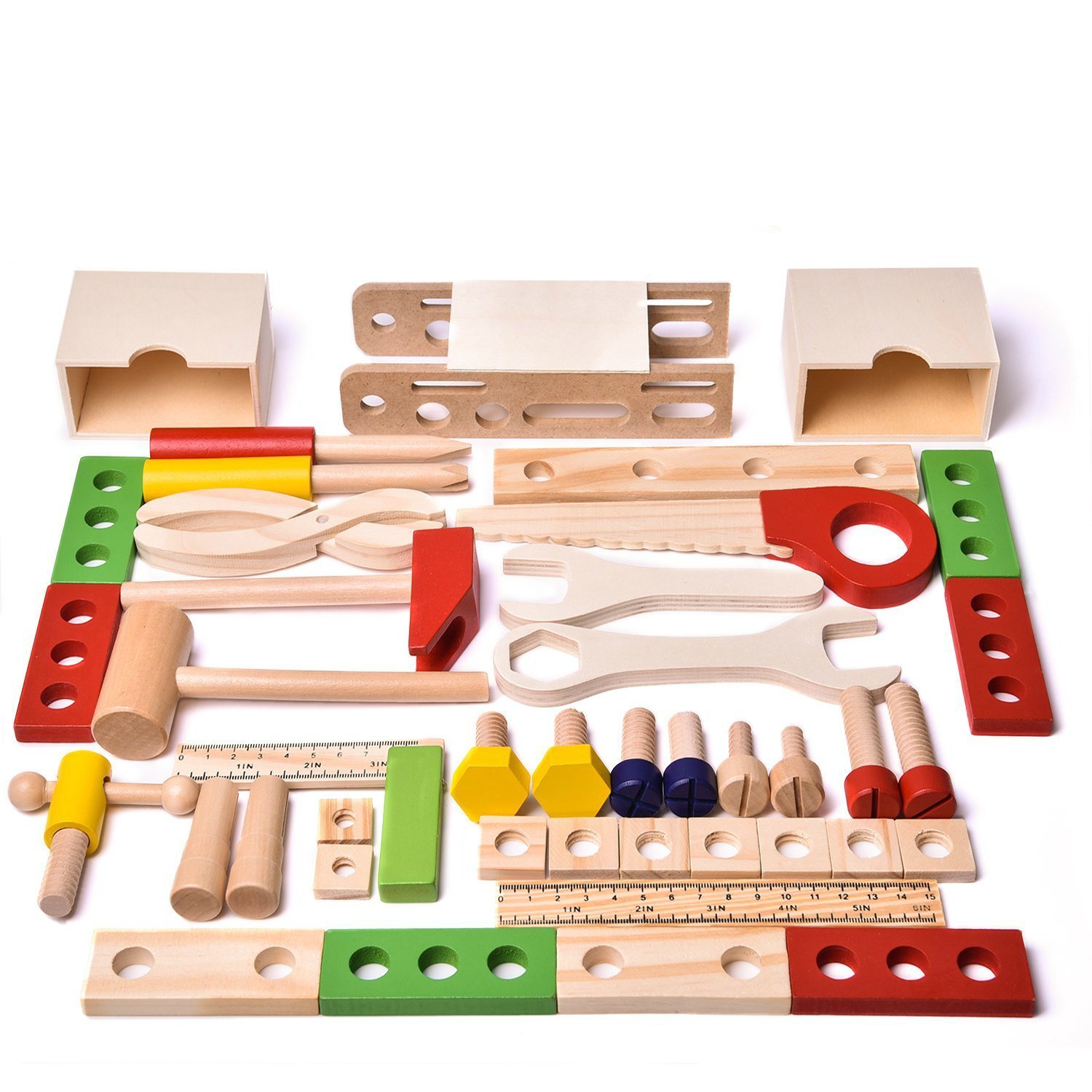 wooden toy construction set