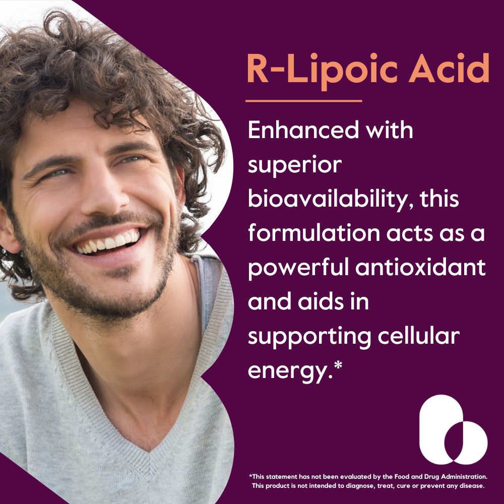 BESTVITE R-Lipoic Acid 200mg Stabilized with Bio-Enhanced® Na-RLA with Biotin (60 Vegetarian Capsules)