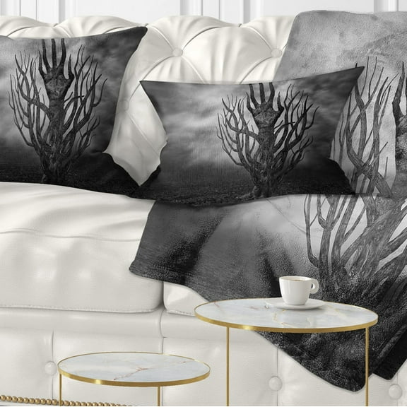 Designart Cry of Hand - Abstract Throw Pillow - 12x20