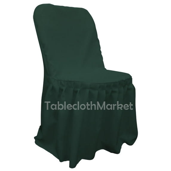 Chair Covers PLEATED polyester Wedding Party Decorations Folding Chair 24 colors", (Color: Hunter Green - Count: 100)