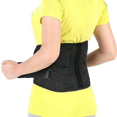 Anauto Adjustable Lumbar Support Belt Lower Back Brace Posture Corrector Waist Wrap for Sciatica Back Pain Relief Postpartum Abdomen Shaping for Heavy Lifting, Workout, Fitness, Women Men (L