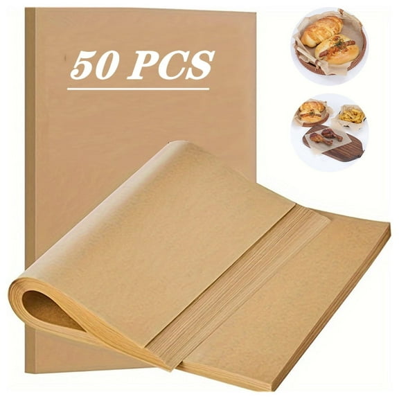 Cterwk 50 Pcs Parchment Paper Sheets Non Stick Precut Baking Parchment Paper Liners for Oven, Air Fryer, Grilling, 9" x 13"