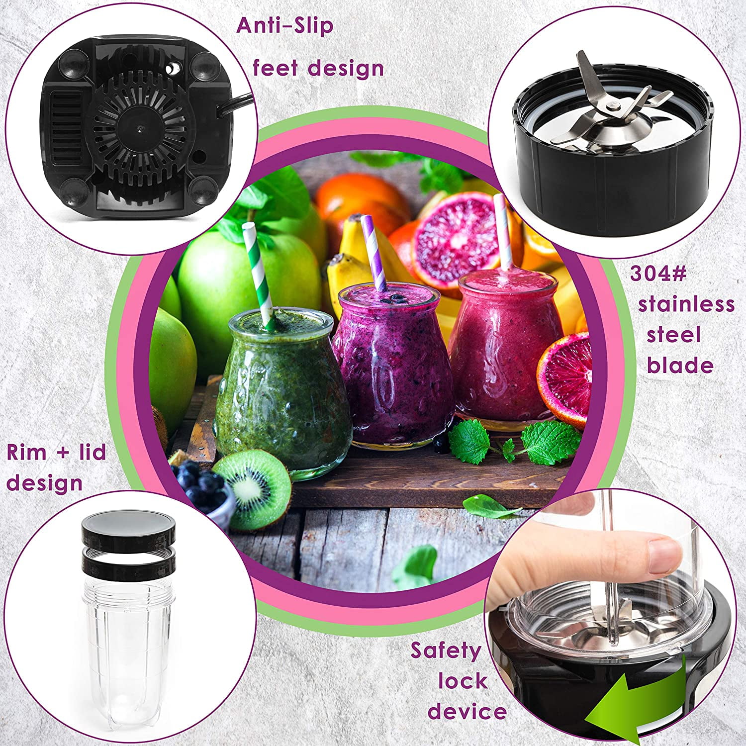 Moss & Stone 2 in 1 Personal Blender with Additional Blender Cup, Mini Blender, Juice Blender & Smoothie Maker (Cherry Red)