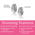 thumbnail image 2 of Cate & Chloe Salma 18k White Gold Plated 16mm U-Shaped Hoop Earrings for Women, Gift for Her, 2 of 11