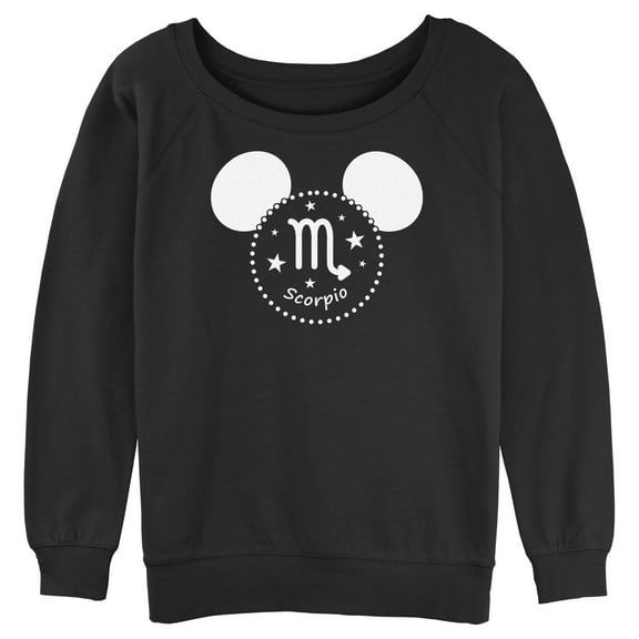 Junior's Mickey & Friends Scorpio Silhouette Sweatshirt Black Medium
