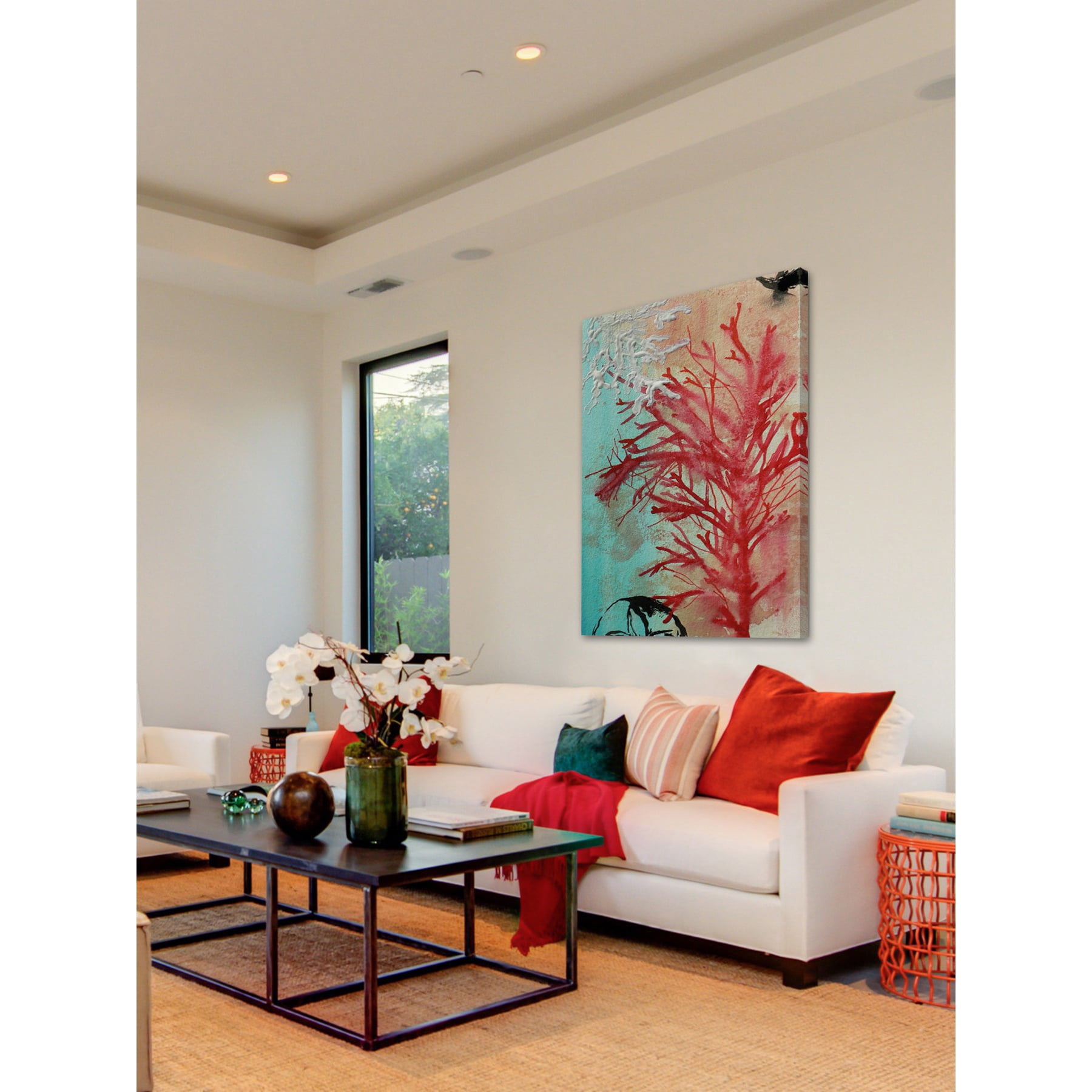 Marmont Hill "Red Coral" by Christine Lindstrom Painting Print on Wrapped Canvas