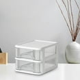 Moocorvic 2 Layer Desktop Drawer Mini Containers Transparent Cosmetic