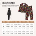 thumbnail image 4 of Disketp Vintage Card Pajamas Set Long Sleeve Sleepwear Womens Button Down Nightwear Pj Sets-{designName}-Small, 4 of 7
