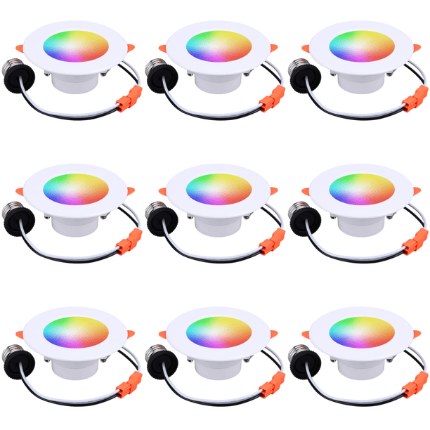 9uds. Plafón Tuya RGB 10W Downlight LED compatible con Bluetooth E26 (1Uds)