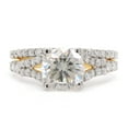 thumbnail image 2 of 2 1/4 CTTW Center 7.5MM Round Cut Lab Created Moissanite Diamond Wedding Band Bridal Set Ring In 14K Yellow Gold Over Sterling Silver (G-H Color, VVS1 Clarity, 2.25 Cttw)-10, 2 of 8