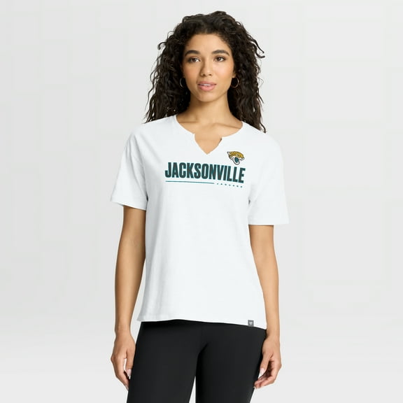 Women's Fanatics White Jacksonville Jaguars Redzone Slub Boxy T-Shirt