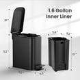 thumbnail image 2 of Cesun 1.6 Gallon Small Bathroom Trash Can, Stainless Steel Garbage Bin with Lid, Matte Black, 2 of 7