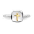 thumbnail image 4 of Sterling Silver & Gold Tone Cross Stackable Expressions 0.02 Ct. Ring Size 10, 4 of 5