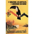 thumbnail image 2 of Art.com The Amazon, Antilles, and North America: Hamburg-Amerika Cruise Line Stretched Canvas Print Wall Art, 12" x 18", 2 of 4