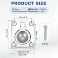 thumbnail image 2 of Uxcell Flush Pull Ring Handles,316 Stainless Steel Square Recessed Door Pull Hidden Boat Hatch Latch with Screws Silver, 2 of 7