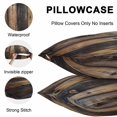 thumbnail image 5 of Lumbar Pillow Covers 20x12 Inch Set of 2, Black Brown Board Waterproof Outdoor Pillow Covers, Vintage Chic Shabby Wooden Grain Decorative Cushion Pillowcases for Couch, Sofa, Bed, Garden, Patio, 5 of 9
