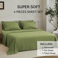 thumbnail image 6 of JELLYMONI 3 Pieces Luxury Soft Microfiber Sheets Set for Twin Size Bed, Deep Pocket Up to 16", Silky Bedding Sheets & Pillowcases（Twin,Avocado Green), 6 of 7