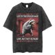 thumbnail image 3 of Camiseta The Horrors Never Ending Yet I Remain Silly, divertida camiseta lavada Retro de rana de estilo japonés, camisetas de gran tamaño para hombres, 3 of 5