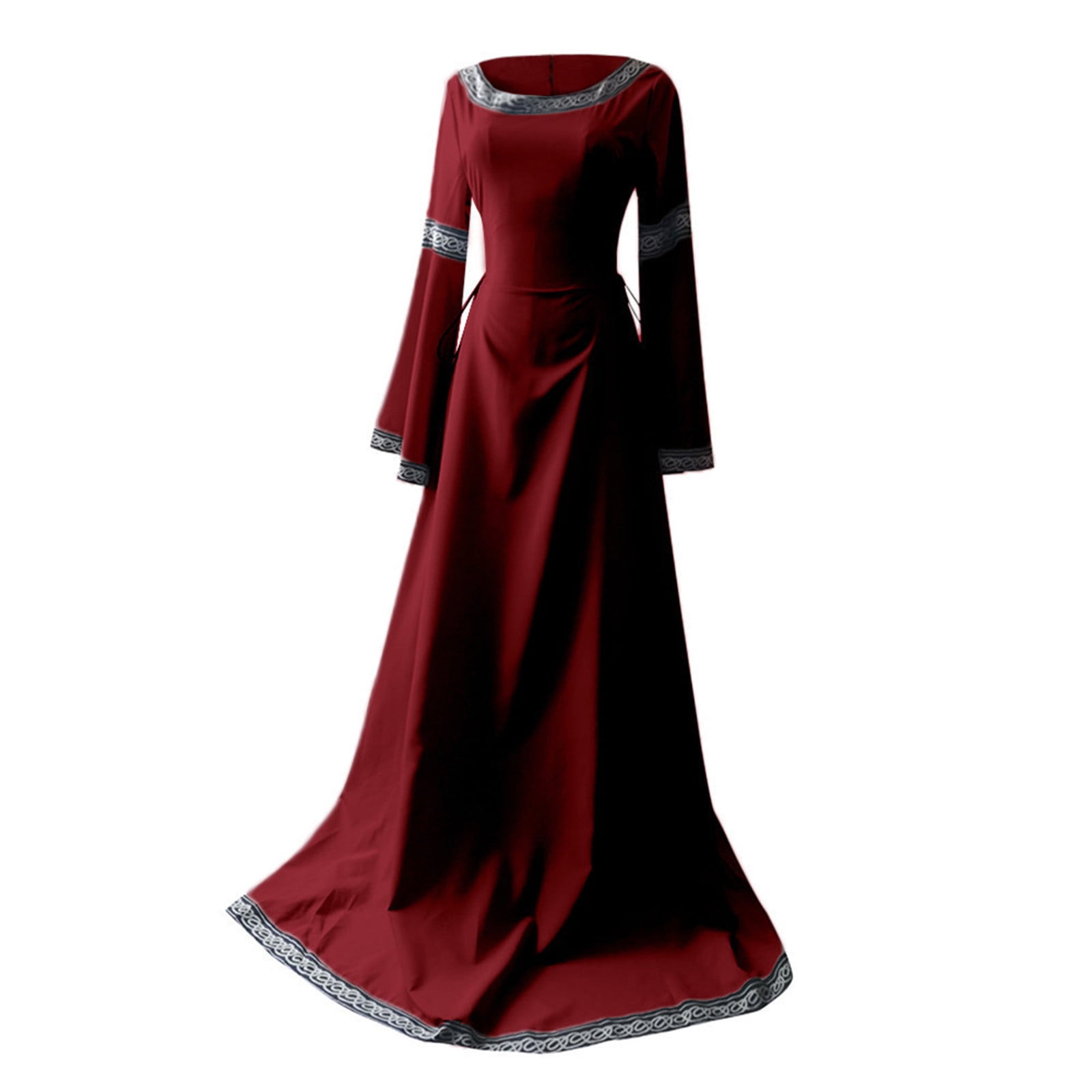 Jsaierl Renaissance Costume for Women Retro Medieval Elegant Goth Maxi Dresses Cosplay Party Steampunk Ball Gown Chemise Dress