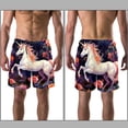 thumbnail image 3 of luoweisi Men's Beach Shorts Quick Dry Swim Trunks with Mesh Lining Unicorn S, 3 of 5