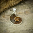 thumbnail image 2 of Ammonite Fossil Gemstone Handmade 925 Sterling Silver Jewelry Pendant 1.73", 2 of 4