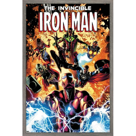 Marvel Comics - Iron Man - InVincible Iron Man #11 Wall Poster, 22.375" x 34", Framed