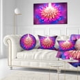 thumbnail image 3 of Designart Bright Pink Fractal Flower on Blue - Floral Throw Pillow - 12x20, 3 of 5